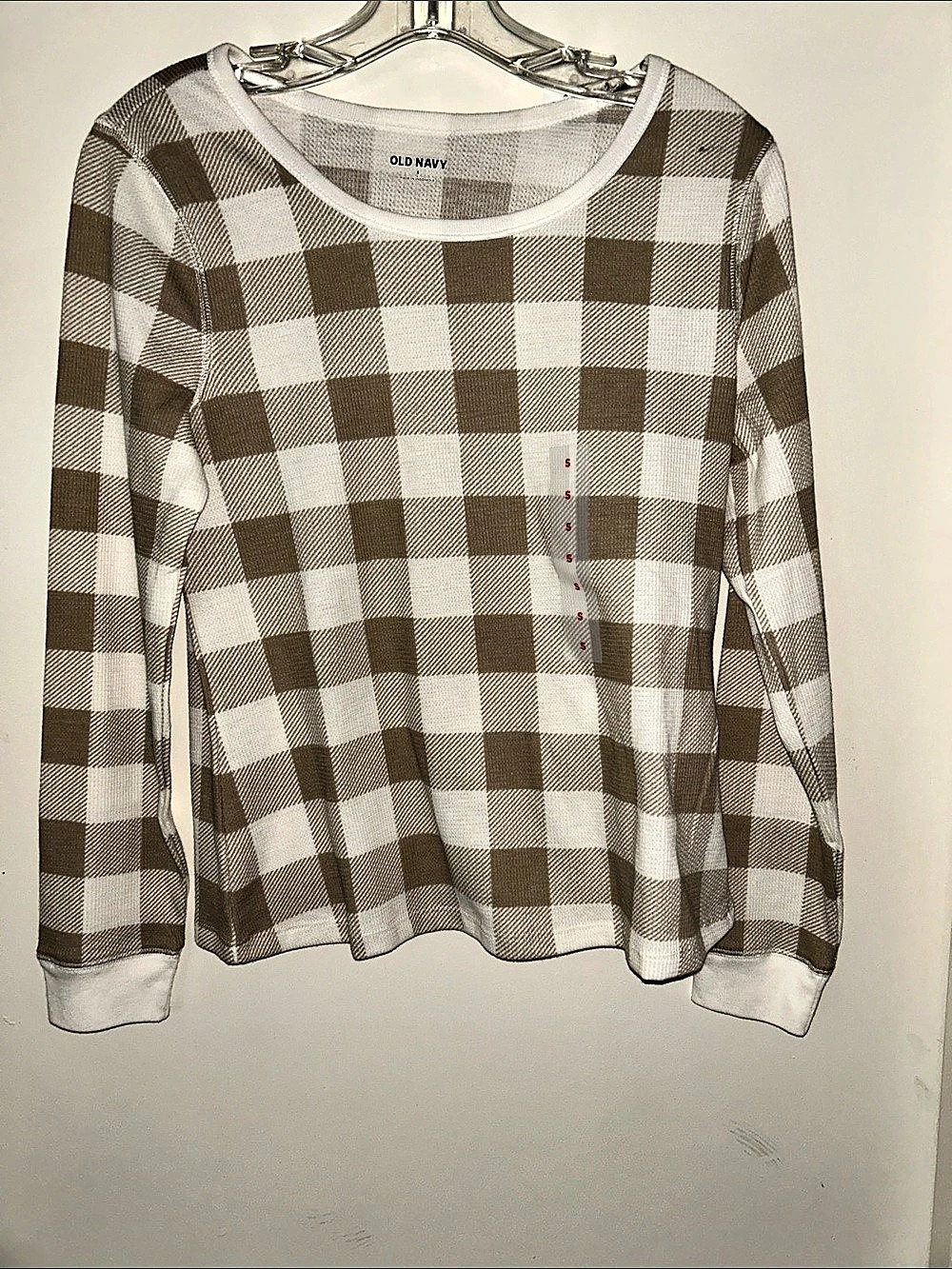 Old Navy Women's Long Sleeve Checkered Top